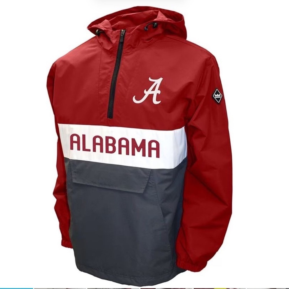 Alabama Crimson Tide Franchise Club Windbreaker Men Medium Red NWT Anorak Jacket